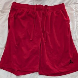 Red Athletic Basketball Shorts with Jumpman Logo